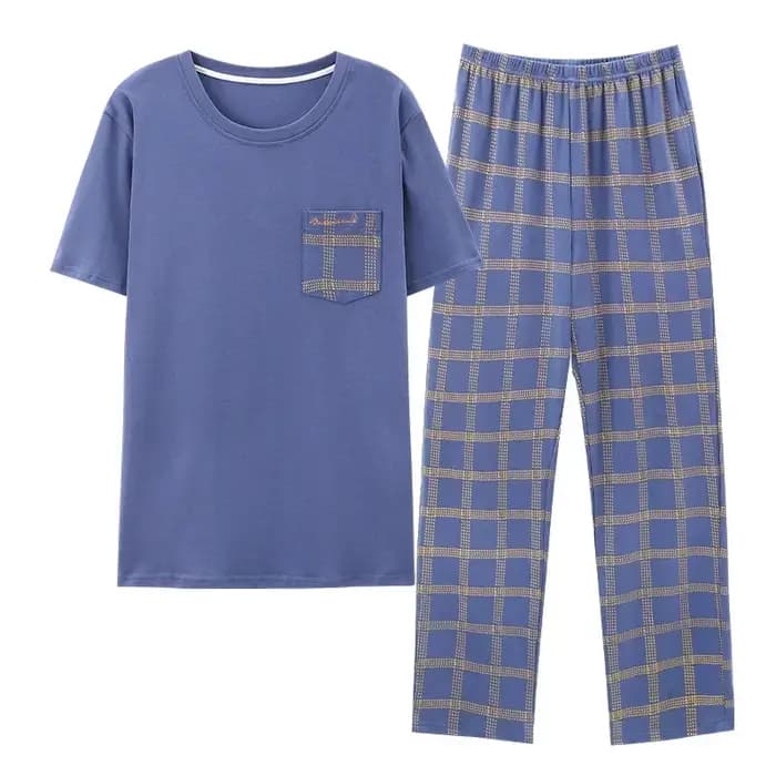 Pyjama d'été en coton doux pour homme, vêtements de nuit élégants, amples, Style Sport, pour la mais