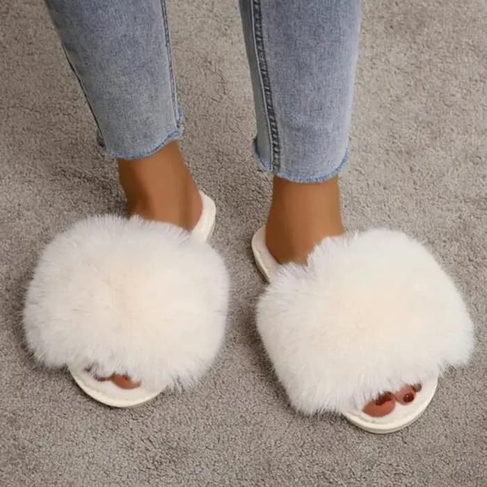 Nouvelles pantoufles d'intérieur en fausse fourrure pour femmes