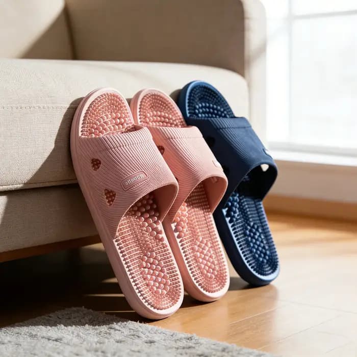 Pantoufles d'été antidérapantes de couleur unie pour hommes