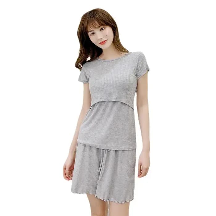 Pyjamas de maternité été femmes post-partum costumes nouveaux vêtements d'allaitement à manches courtes Homewear