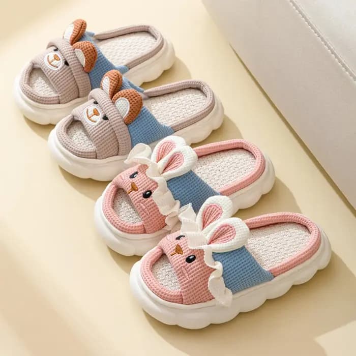Pantoufles en lin pour femmes
