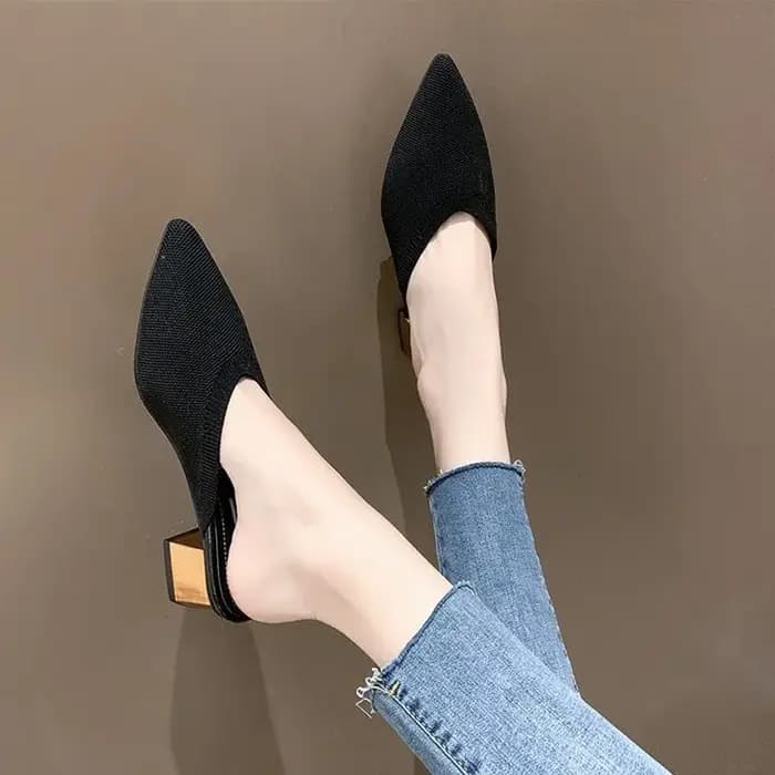 Pantoufles en Maille artificiel astique Jolie tue pour Femme