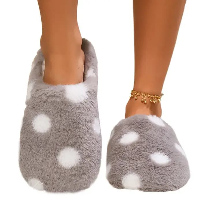 Pantoufles coulissantes en peluche à semelle souple