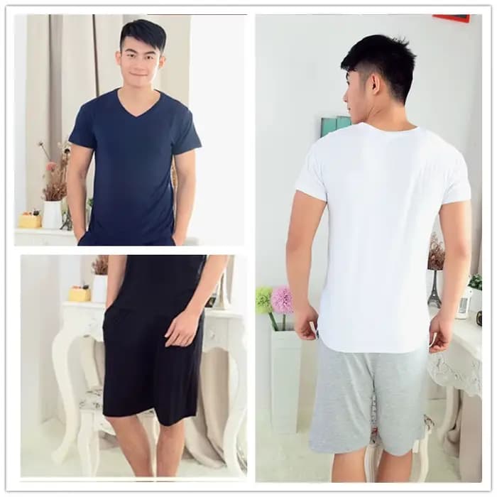 Grande taille pyjamas ensemble homme Modal vêtements de nuit