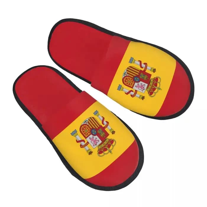 Pantoufles de maison en mousse à mémoire de forme souple pour femmes, drapeau personnalisé de l'espa