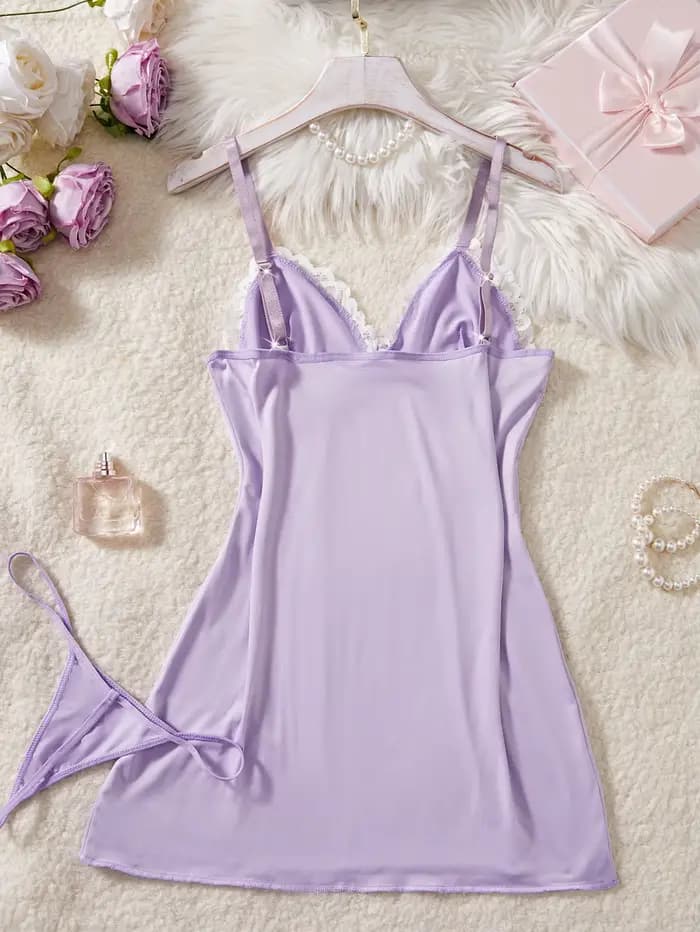 Chemise de nuit violet clair pour femmes