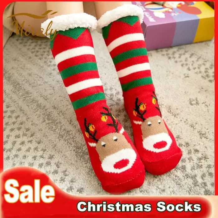 Chaussettes pantoufles de noël d'hiver pour femmes