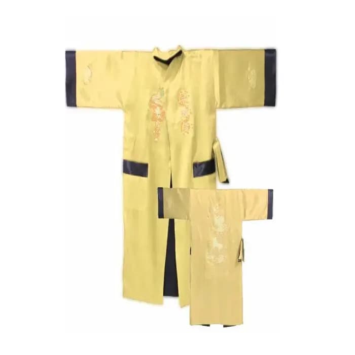 Nouveauté Robe de bain réversible femmes Kimono Yukata Satin broderie Dragon chemise de nuit chinois