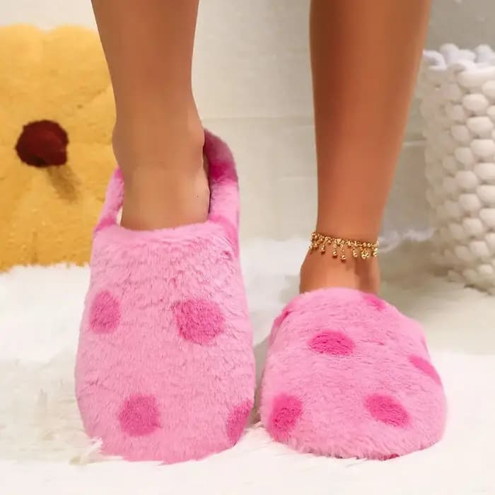 Pantoufles coulissantes en peluche à semelle souple