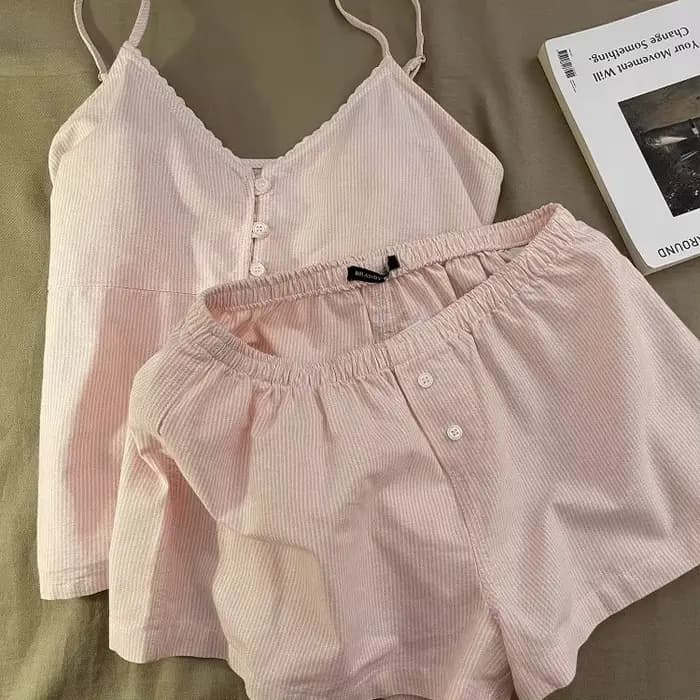 2025 nouveaux vêtements de nuit en coton femmes été à manches courtes Shorts mignon femmes maison vê