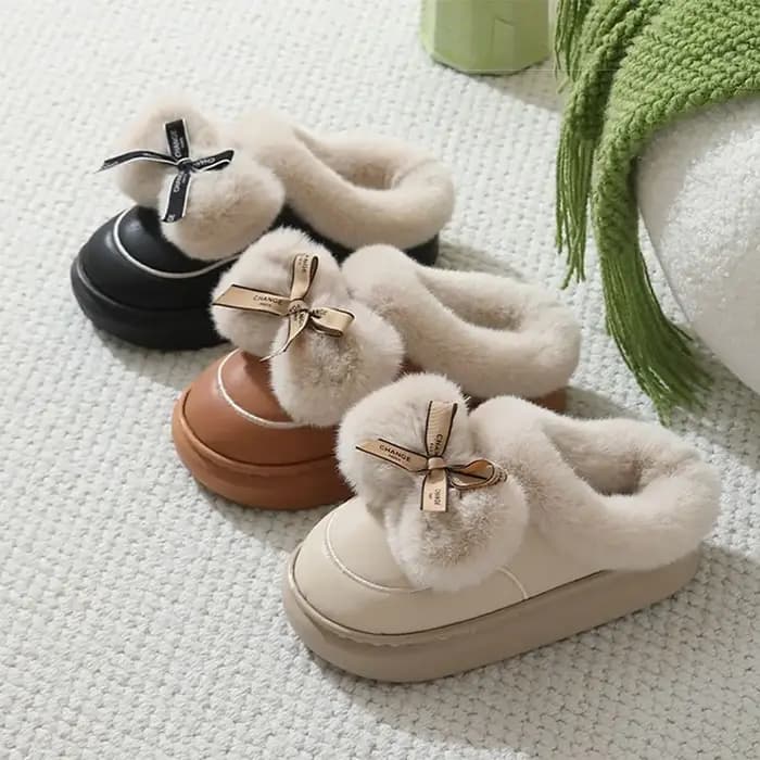 Pantoufles en coton avec nœuds imperméables et durables