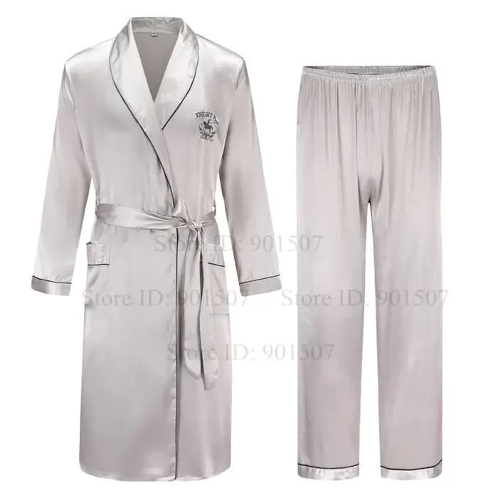 Hommes Homewear loisirs sondes Robe en Satin été printemps vêtements de nuit mâle décontracté Kimono peignoir glace