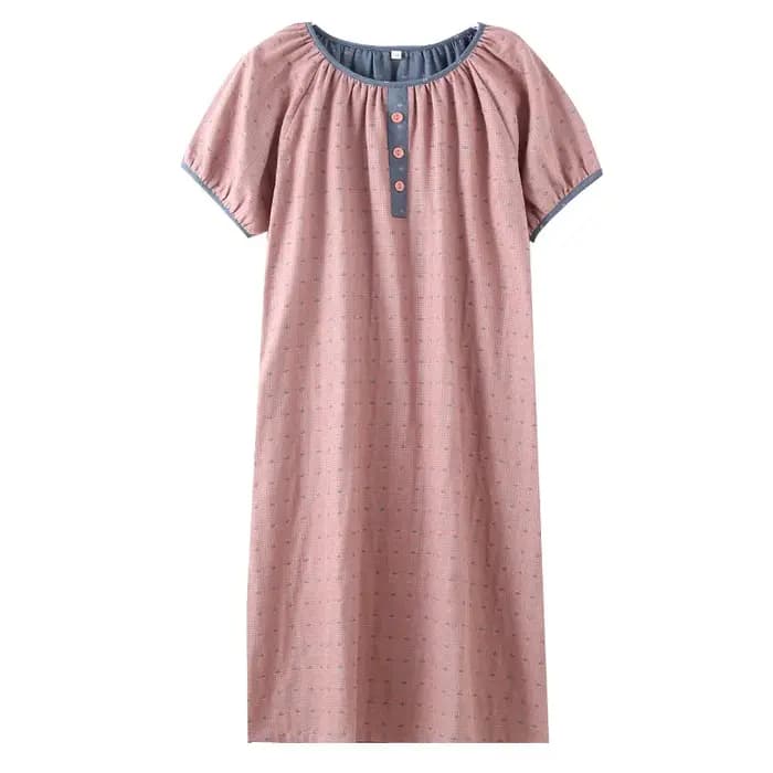 Chemise de nuit en gaze de coton mince pour femmes