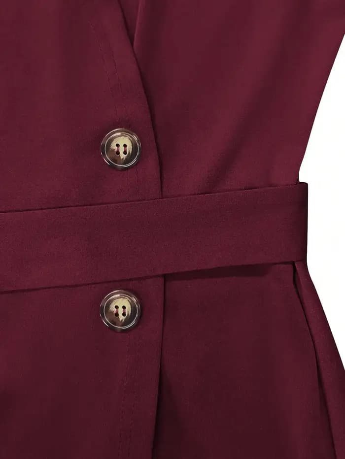 Robe mi-longue bordeaux pour femme