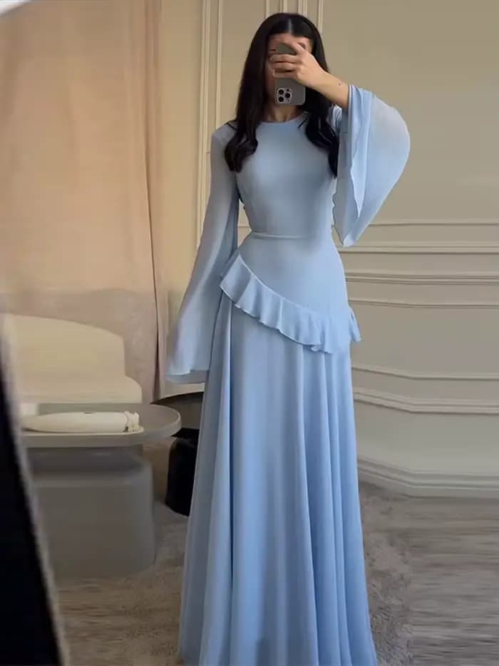 Robe longue à volants pour femmes
