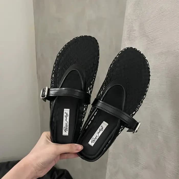 Bailamos-Pantoufles de ballet Mary en maille pour femmes, chaussures à essence, chaussures de marche