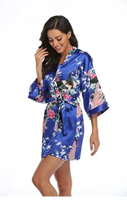 Peignoir en Satin Sexy pour Femme, Vêtement de Nuit à la Mode, InjKimono