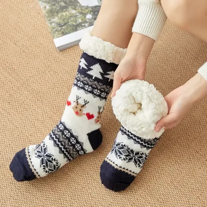 Chaussettes pantoufles de noël d'hiver pour femmes