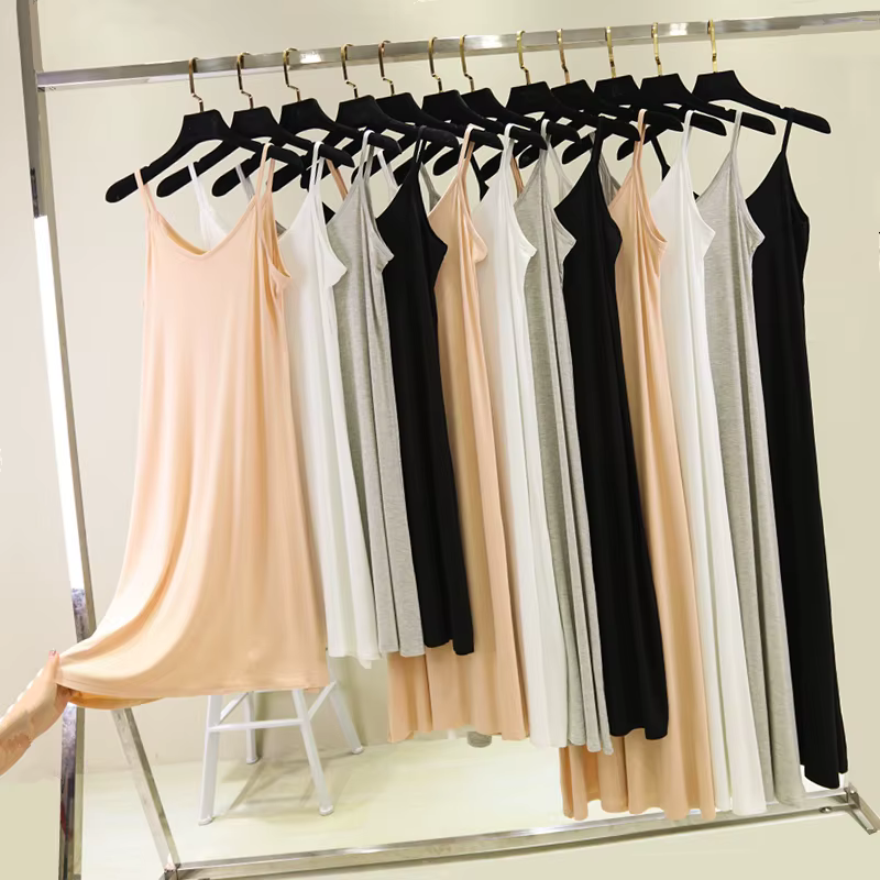 Printemps été 2024 femme débardeur robe décontracté Modal Sexy Camisole élastique femme maison robes