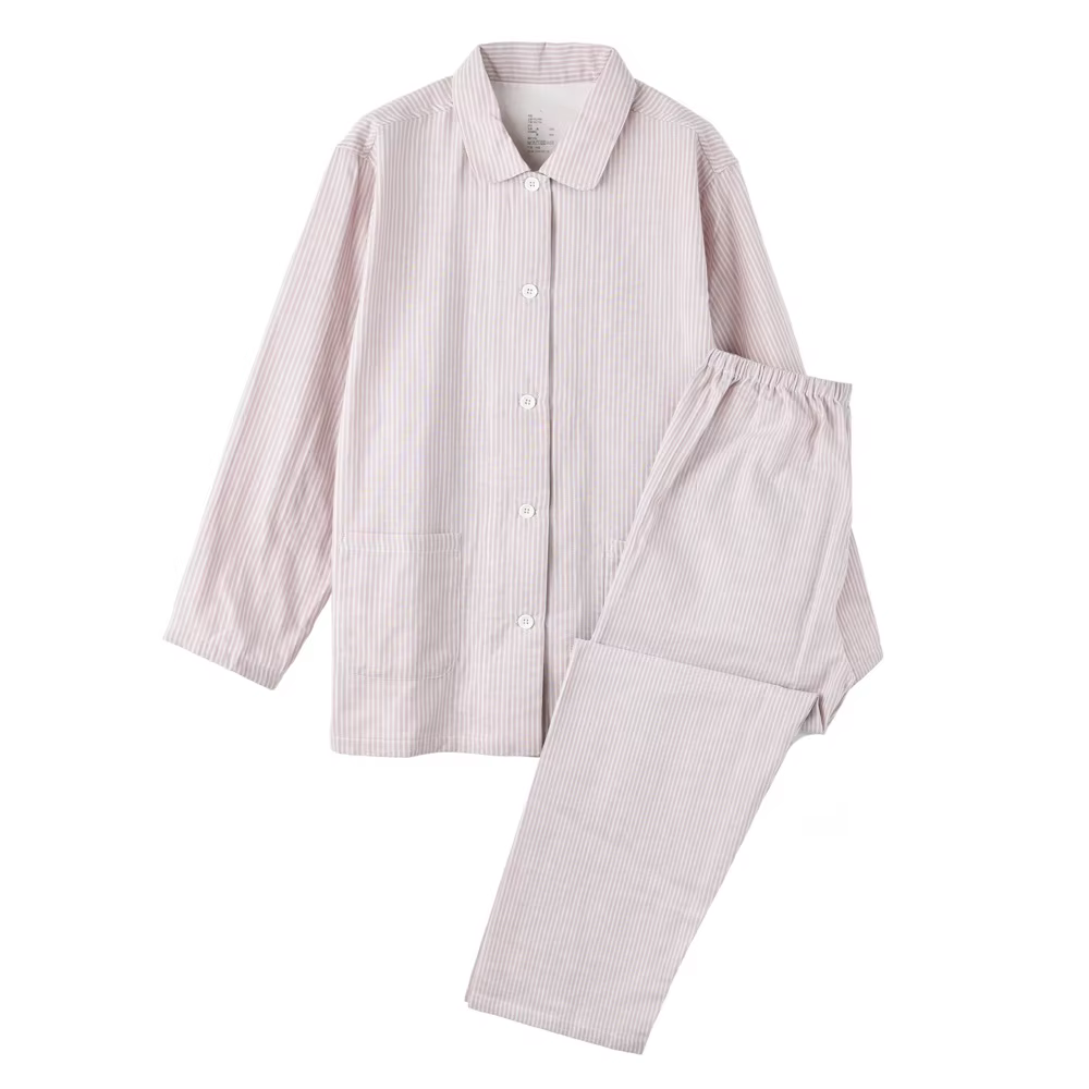 Pyjama de couple rayé à manches longues pour femmes, 100% coton, vêtements de nuit d'automne et d'hi