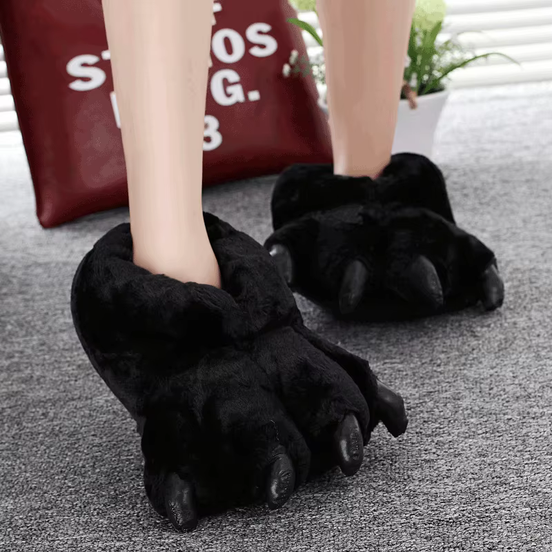 Pantoufles de patte unisexes avec griffes pour chaussures dames, pantoufles épaisses de styliste big