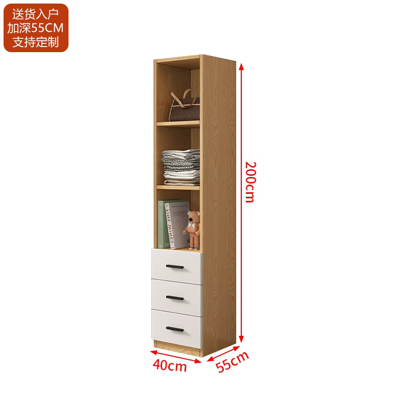 Grande Armoire de Rangement Minimaliste Autoportante pour Appartement, Meuble de Rangement Moderne d