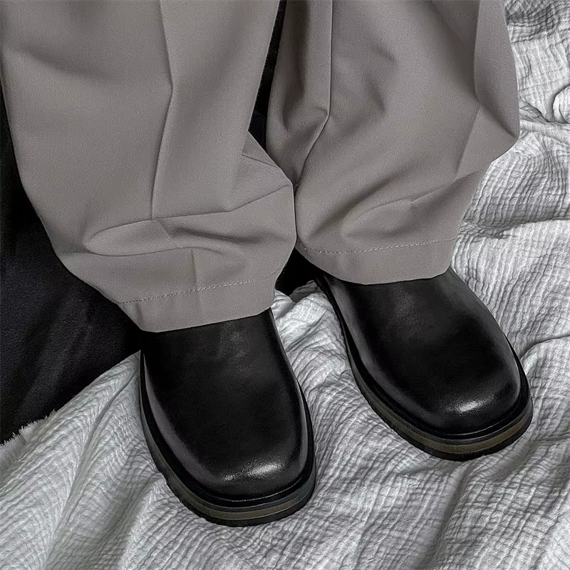 Pantoufles en cuir véritable pour hommes, chaussures de grande taille, chaussures formelles de styli