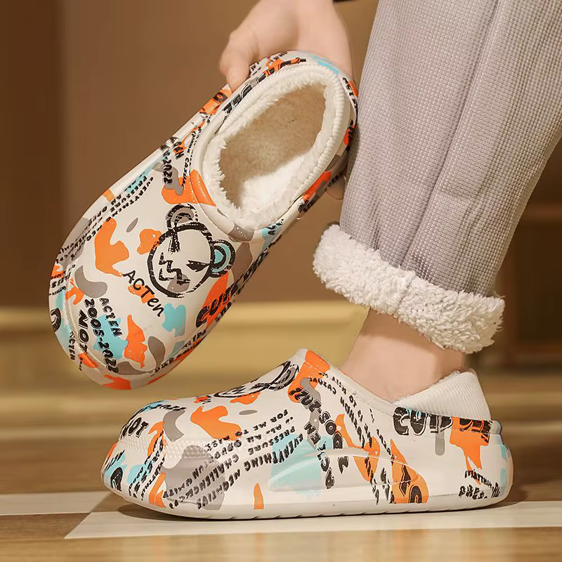 Chaussons de pied d'hiver pour hommes et femmes, vêtements d'extérieur, velours, épais, chaud, maiso