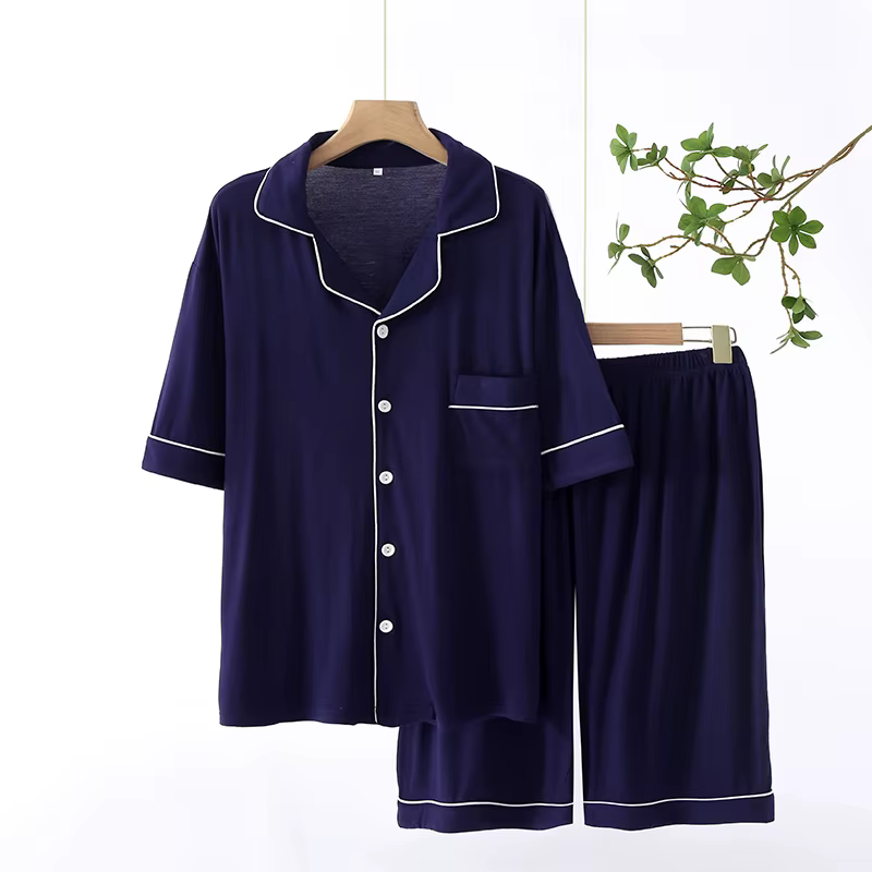 Ensemble pyjama pantalon pour hommes, manches longues, Modal, fin, grande taille, vêtements de maiso