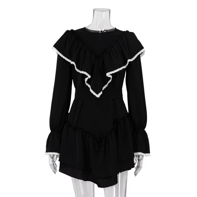 Robe de soirée Corset élégante pour femmes, vêtements Y2K INS, mode décontractée, manches longues év