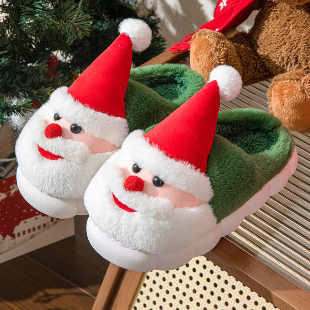 Pantoufles de squelette de noël créatives antidérapantes TPR, chaussures chaudes en coton pour la ma