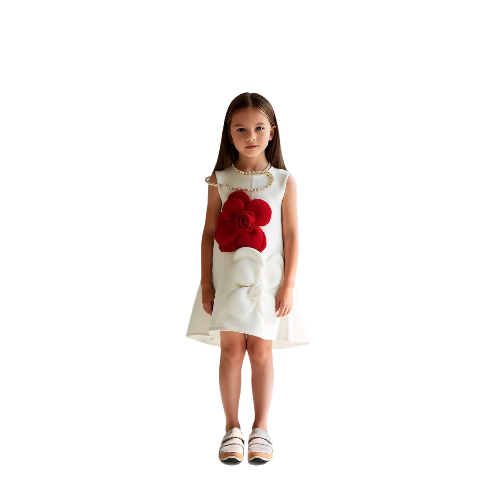 Vêtements pour adolescentes, robe de princesse de noël pour enfants, Costume Floral 3D sans manches,