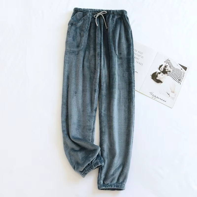 Pantalon de sommeil en flanelle épaisse pour femme, en molleton de corail, pour loisirs, maison, aut