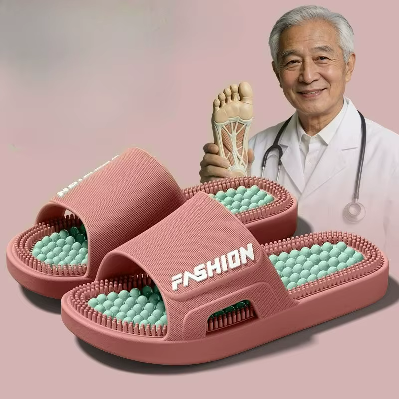 Claquettes de massage pour hommes, sandales d'intérieur/extérieur, tongs de plage à semelle épaisse,
