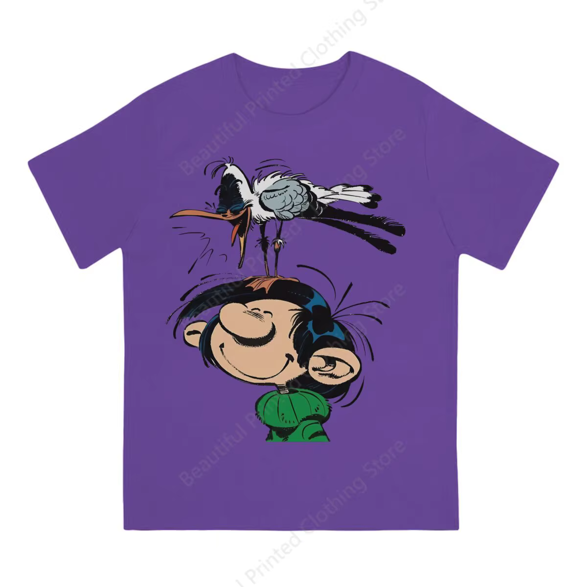 T-shirt imprimé anime Gaston Lagaffe pour hommes et femmes, Économie Comfrot, T-shirt court, Tendanc