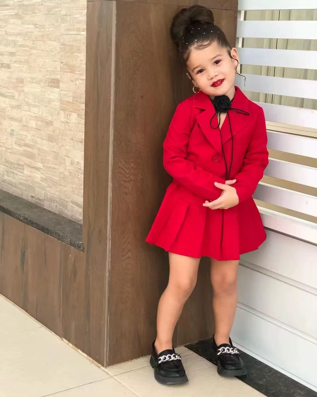 Manteau + jupe d'hiver pour filles, veste à manches longues et mini-jupe, ensemble de 2 pièces, vête