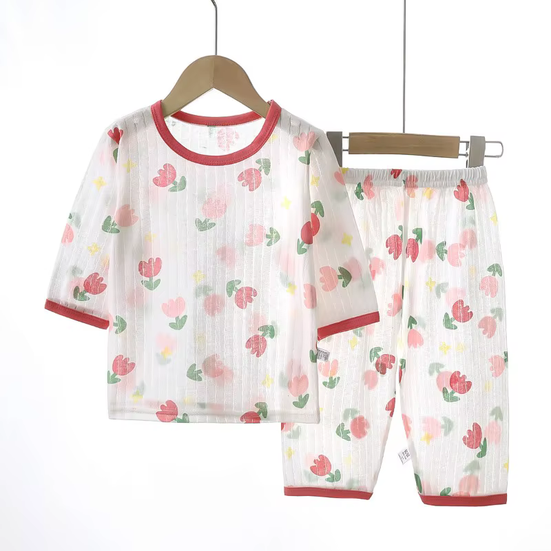 Ensemble pyjama en coton pour bébé, manches longues, vêtements de nuit pour bébé, dessin animé, vête