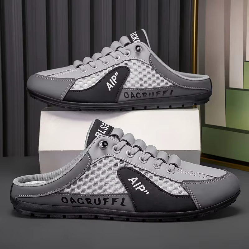 Demi-pantoufles d'été en maille pour hommes, sandales de Sport à la mode, respirantes, chaussures à 