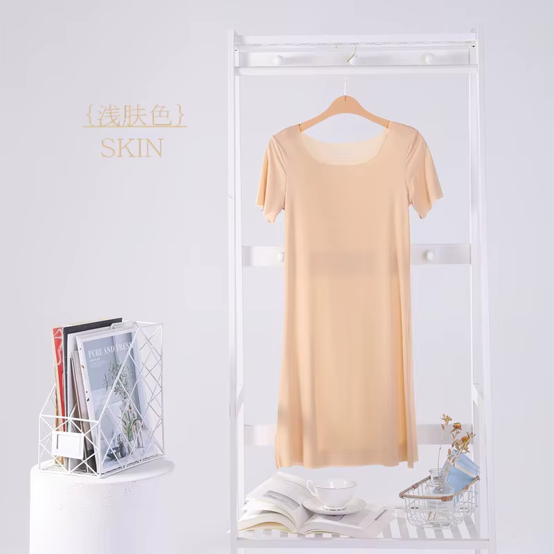 Chemise de nuit à manches courtes pour femmes, vêtements de nuit pour femmes, chemise de nuit mince,