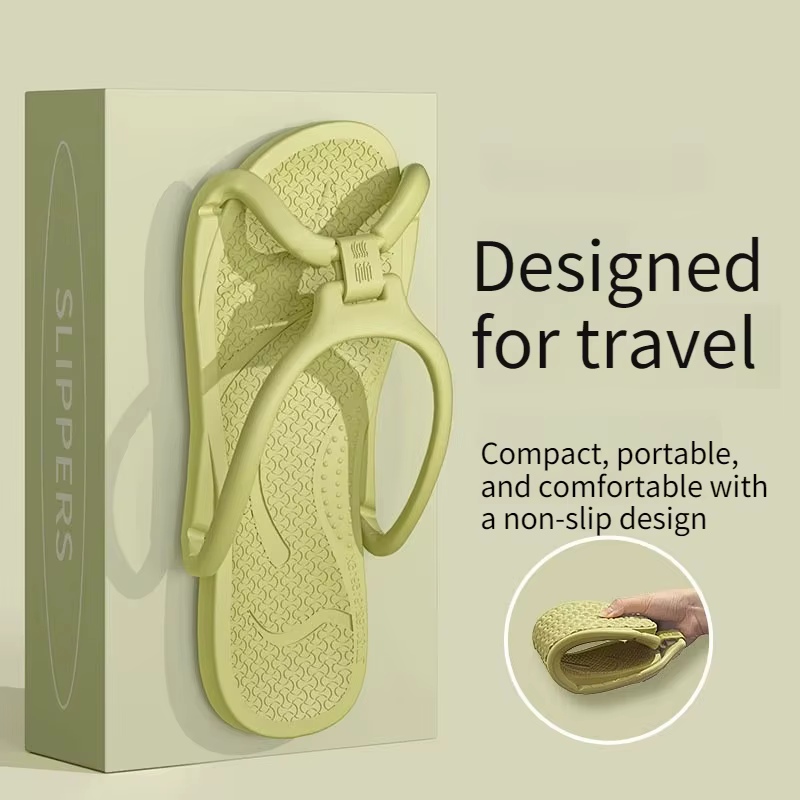 Pantoufles de mode pour femmes, faciles à plier, pratiques pour les voyages, chaussures de plage, pa