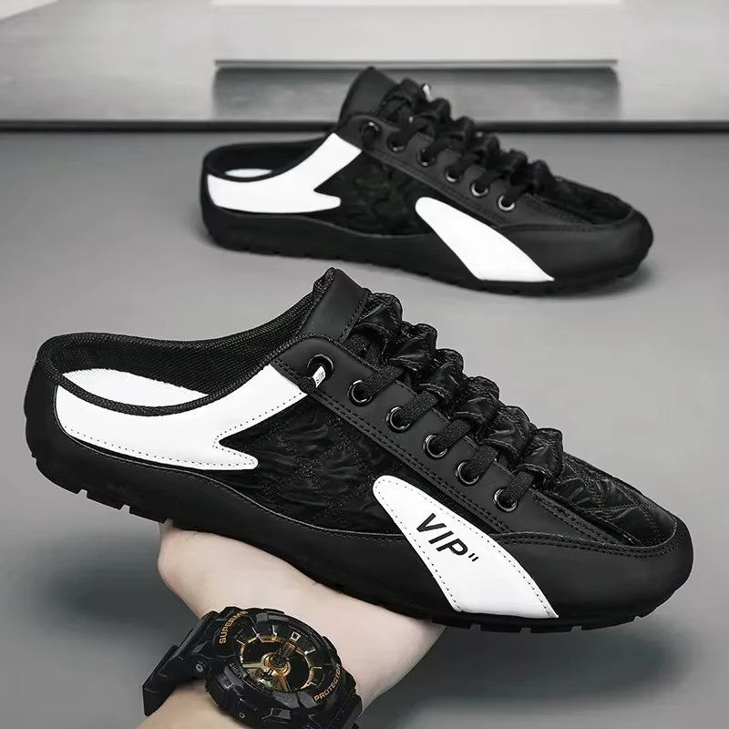 Pantoufles d'été pour hommes, chaussures décontractées à fond plat, tendance, chaussures de soutien 