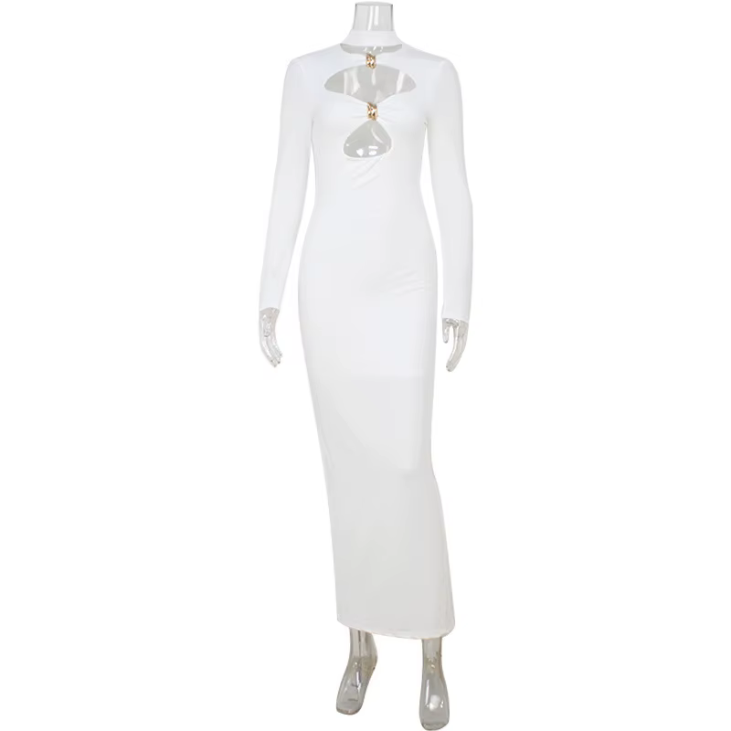 Robe de Soirée Élégante pour Femme – Robe de Fête et de Mariage, Style Simple et Raffiné, Manches Lo