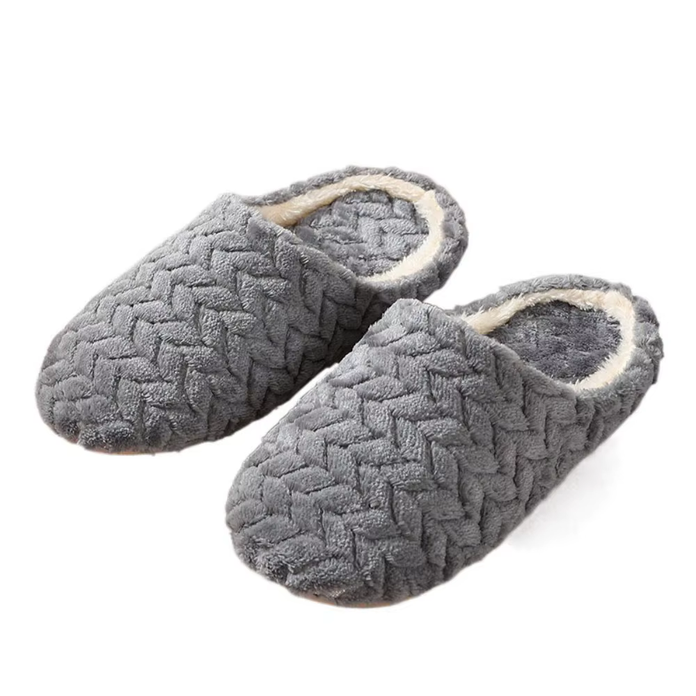 Pantoufles chaudes en peluche antidérapantes durables, pantoufles d'intérieur décontractées et moell