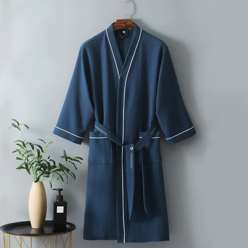Peignoir d'hôtel de haute qualité pour femmes, Robes Yukata en coton gaufré pour Couples, Robe mi-lo