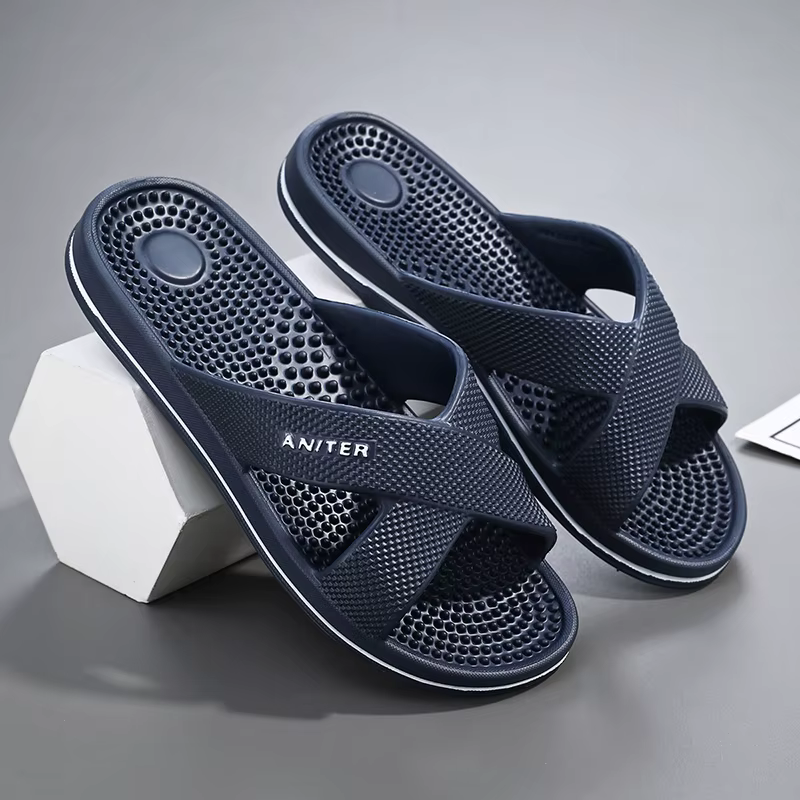Pantoufles antidérapantes pour salle de bain et Massage, pantoufles coulissantes EVA pour hommes, co