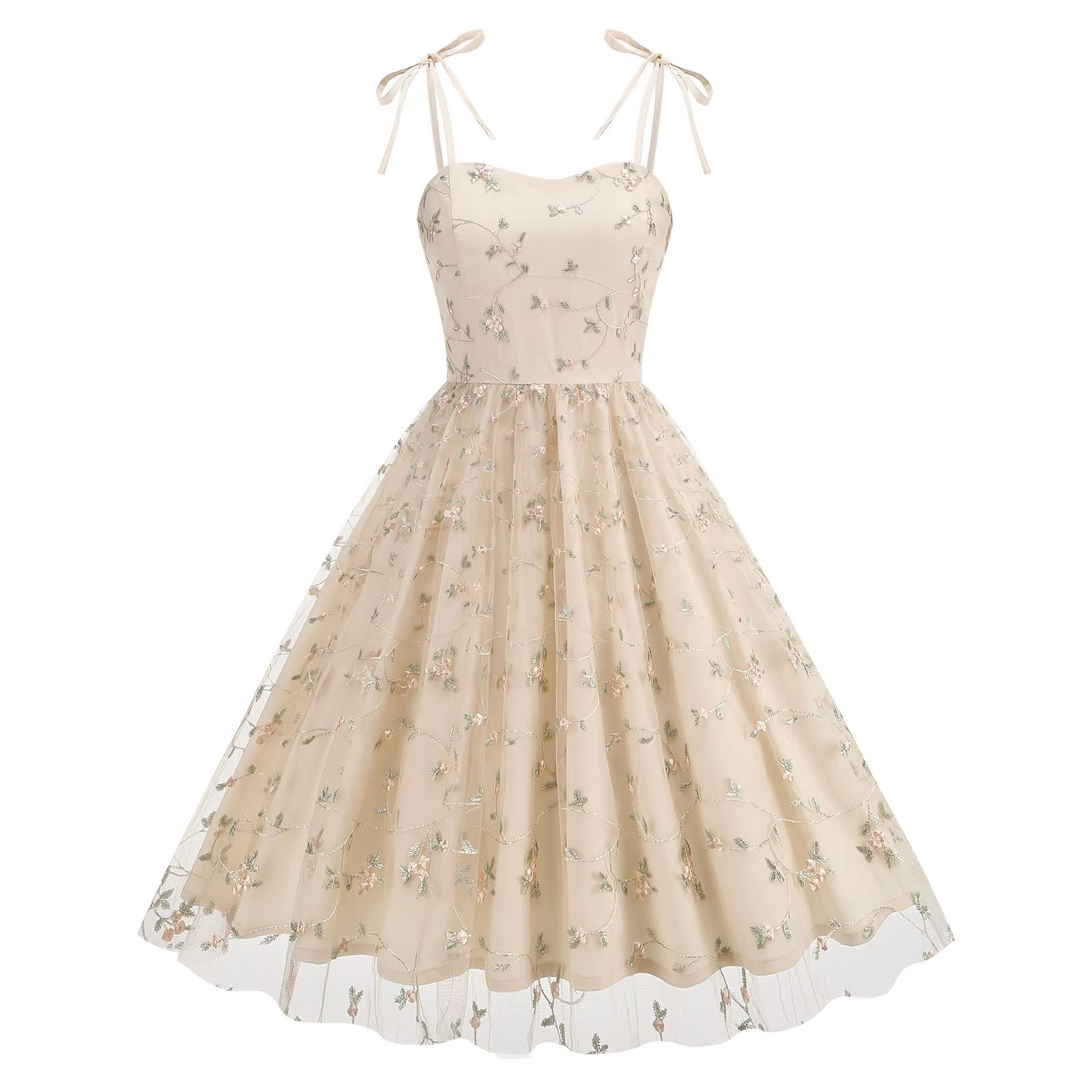 Robe brodée florale vintage pour femmes, robe de noyau de voté, robe de cocktail bustier, robe trapè