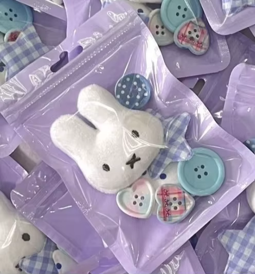 Pantoufles Miffy Kawaii avec des pois bleus et des étoiles, style Ins, accessoires de décoration de 
