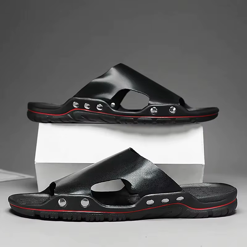 Pantoufles de luxe à enfiler pour hommes, fond épais, antidérapantes, vêtements d'extérieur d'été, p