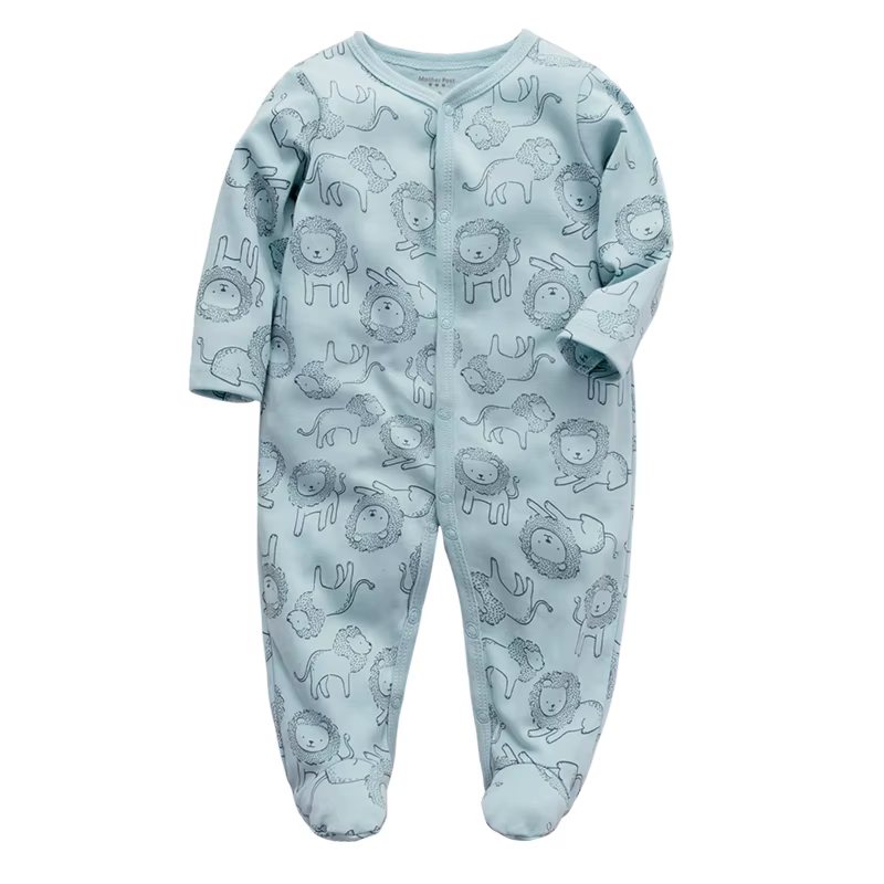 Pyjama à pieds pour nouveau-né, combinaison à fermeture éclair, manches longues, en coton, blanc uni