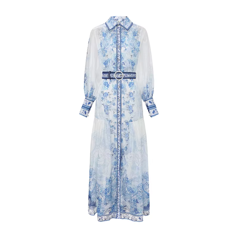 Robe de soirée vintage française style cour pour femme, col à revers, manches longues, simple bouton